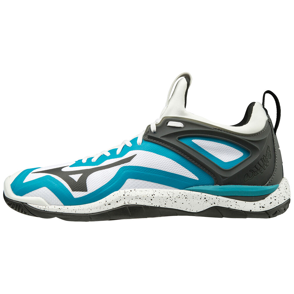 Scarpe Da Pallamano Mizuno WAVE MIRAGE 3 Uomo - Bianche/Nere/Blu - 79608-DOQR